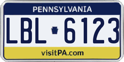 PA license plate LBL6123