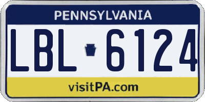 PA license plate LBL6124
