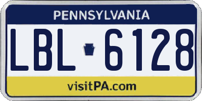 PA license plate LBL6128