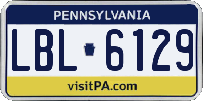 PA license plate LBL6129