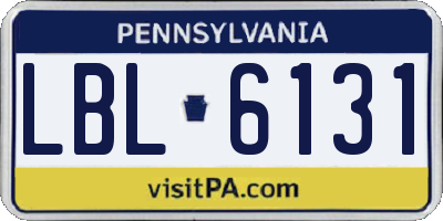 PA license plate LBL6131