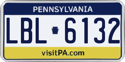 PA license plate LBL6132