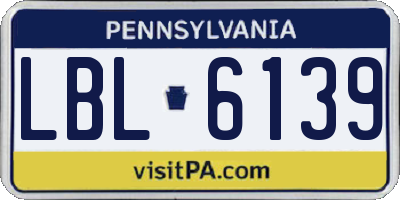 PA license plate LBL6139