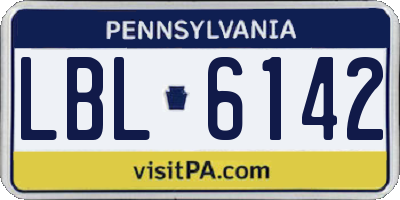 PA license plate LBL6142