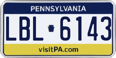 PA license plate LBL6143