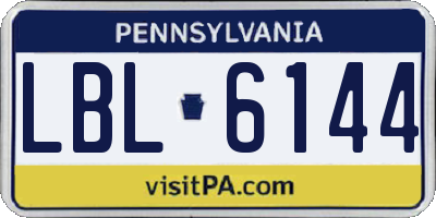 PA license plate LBL6144