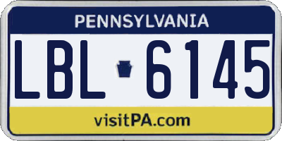 PA license plate LBL6145