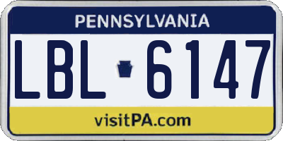 PA license plate LBL6147
