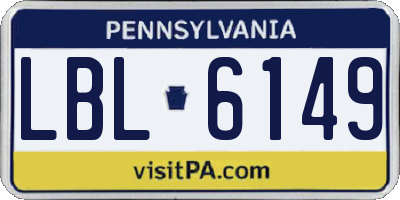 PA license plate LBL6149