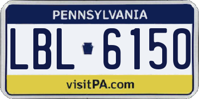 PA license plate LBL6150