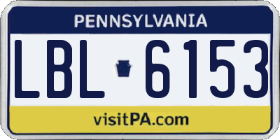 PA license plate LBL6153