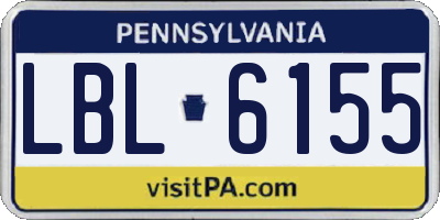 PA license plate LBL6155