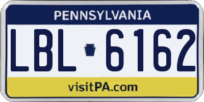 PA license plate LBL6162