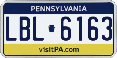 PA license plate LBL6163