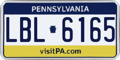 PA license plate LBL6165