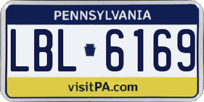 PA license plate LBL6169