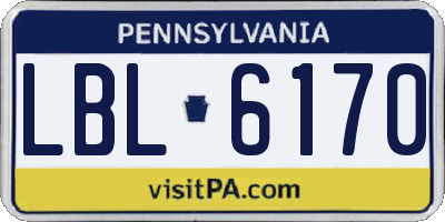 PA license plate LBL6170