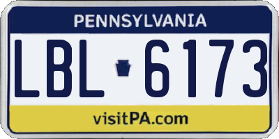 PA license plate LBL6173