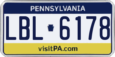 PA license plate LBL6178