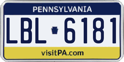 PA license plate LBL6181