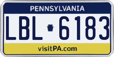 PA license plate LBL6183