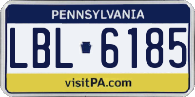 PA license plate LBL6185