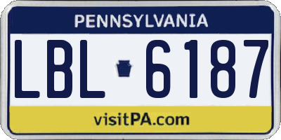 PA license plate LBL6187
