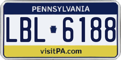 PA license plate LBL6188