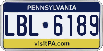 PA license plate LBL6189