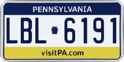 PA license plate LBL6191