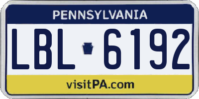 PA license plate LBL6192
