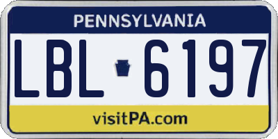 PA license plate LBL6197