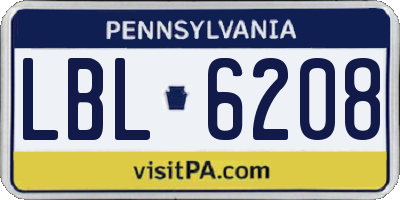 PA license plate LBL6208