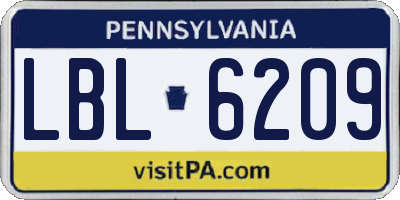 PA license plate LBL6209