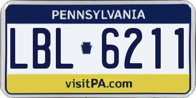 PA license plate LBL6211