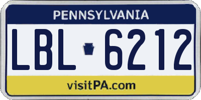 PA license plate LBL6212