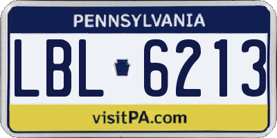 PA license plate LBL6213