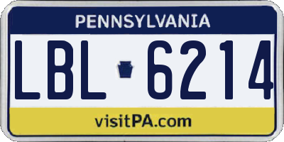 PA license plate LBL6214