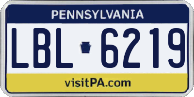 PA license plate LBL6219