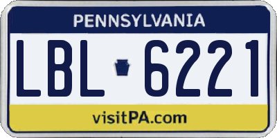PA license plate LBL6221