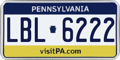 PA license plate LBL6222