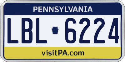 PA license plate LBL6224