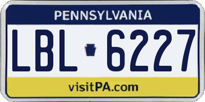 PA license plate LBL6227
