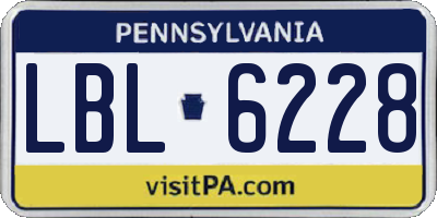 PA license plate LBL6228