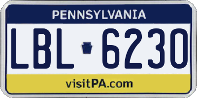 PA license plate LBL6230