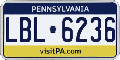 PA license plate LBL6236