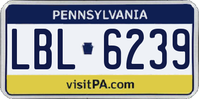 PA license plate LBL6239