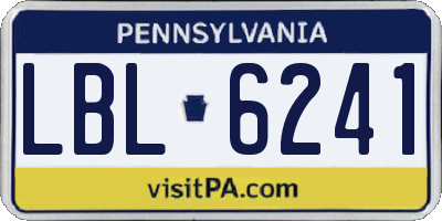 PA license plate LBL6241