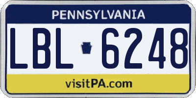 PA license plate LBL6248