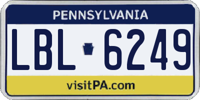 PA license plate LBL6249